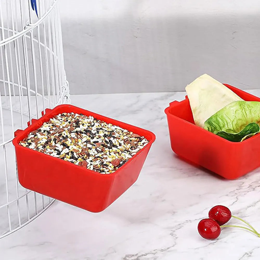 Chicken Cage Cups Hanging Feeding Cups Bird Food Bowls Bunny Cage Feeding Bowl for Pet Parrot Poultry Pigeon Wire Cage