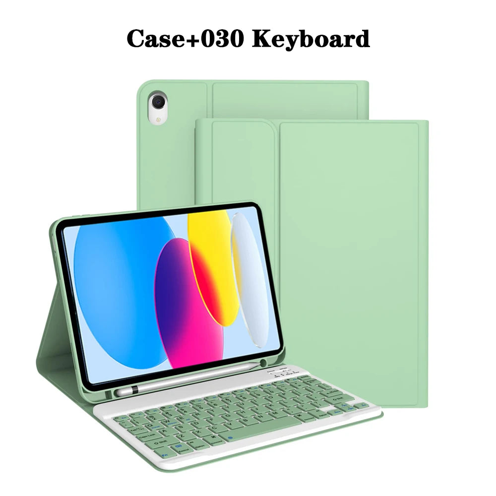 Keyboard Case for iPad (A16) 11th/10th Generation,Detachable Wireless Keyboard,Stand Folio Keyboard Cover with Pencil Holder