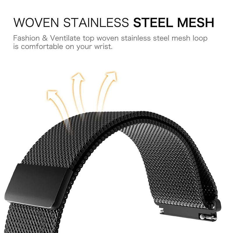 18mm 20mm 22mm Metal Strap For Garmin Vivoactive 3 4 4s 5 6 Band Watch Venu 2 2s 3s SQ Bracelet Venu 4 41mm 45mm Milanese Loop