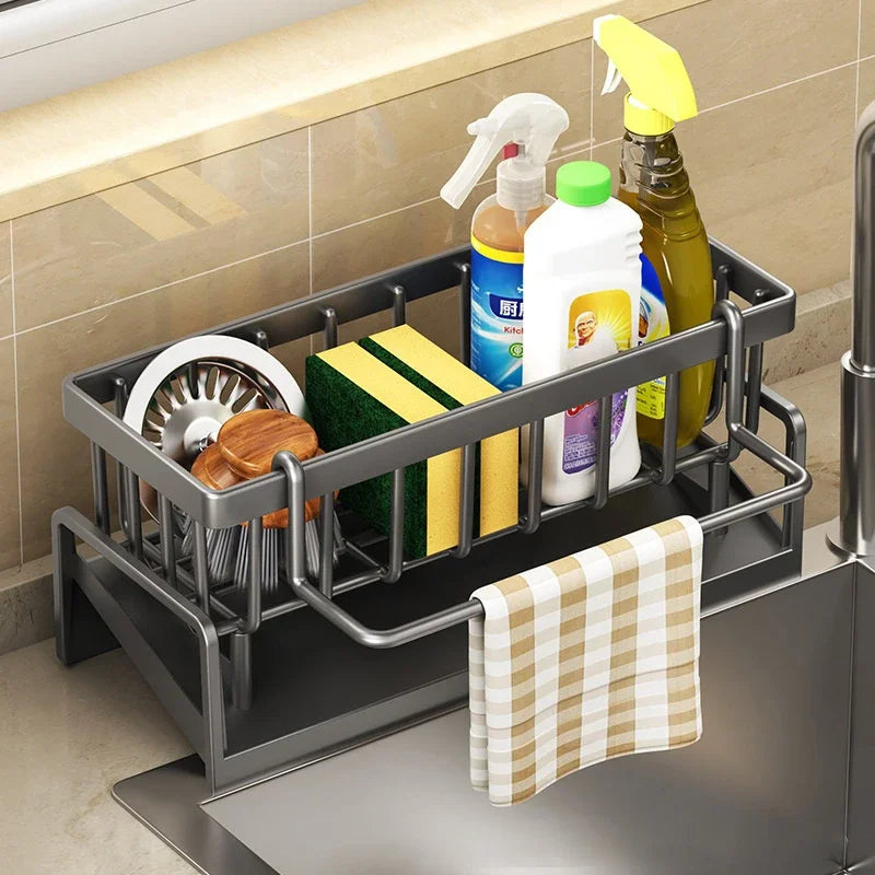 Multifunctional Sponge Rack Drainer Kitchen Shelf Sink Rag Dishwashing Detergent Dishcloth Organiser Kitchen Organizer Storage