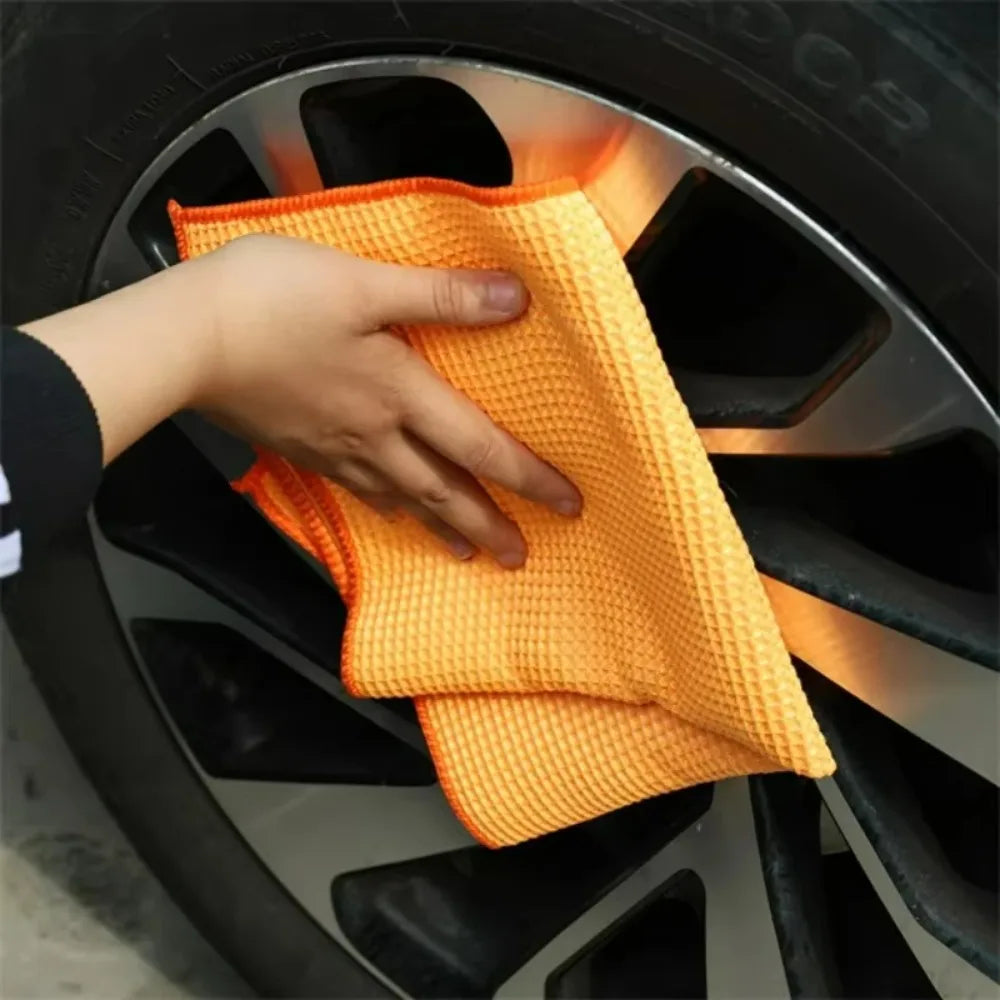 Car Wash Towel Glass Cleaning Water Drying Microfiber Window Clean Wipe Auto Detailing Waffle Weave for Kitchen Bath Home Office