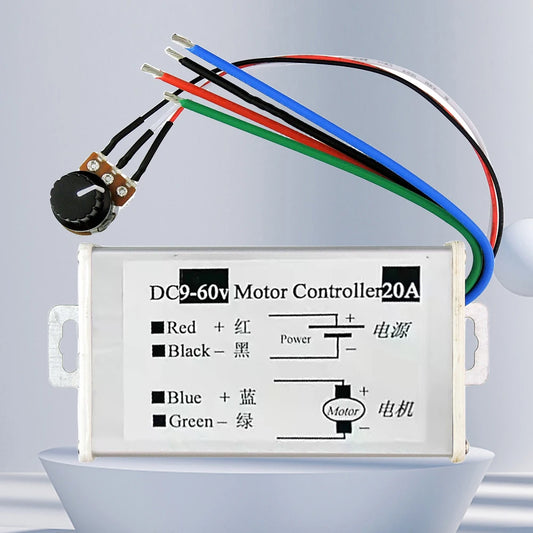 DC Motor Speed Controller DC 9V-60V 12V 24V 60V 20A Motor Pulse Width Modulator Regulator PWM DC Motor Driver Speed Controller