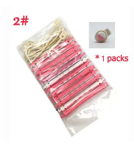 New 12 pcs Salon Rubber Band Hair Rollers Set Cold Perm Rods Curler Bars Hair Clip Curling Fluffy Wavy Hair Maker Styling DIY
