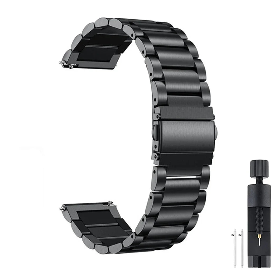 22mm 20mm Stainless Steel Band For Amazfit GTR 47mm 42mm Pace Stratos 2 3 Bip 3 5 6 Bracelet Strap For Amazfit GTR4 3 2/Active 2