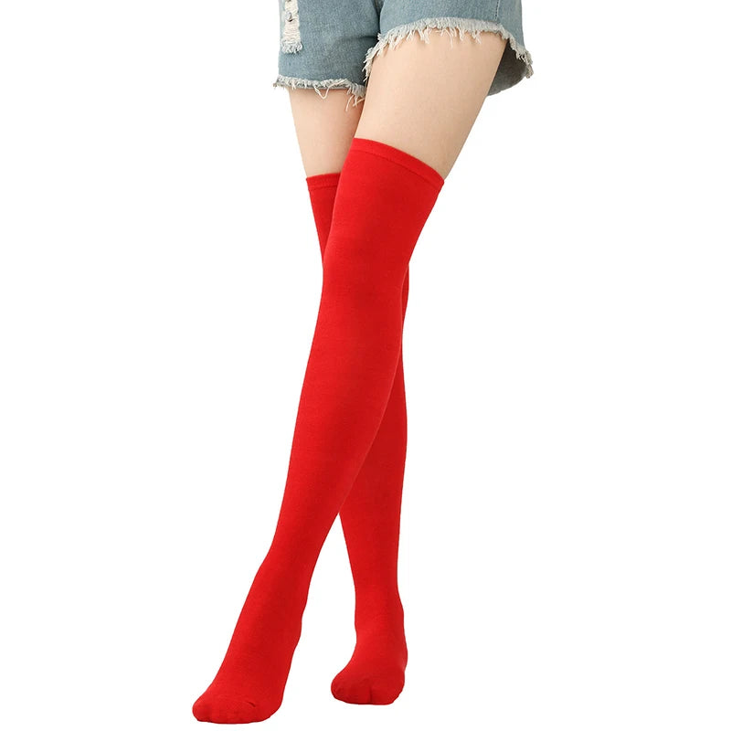 New Christmas Stockings Red Over-knee Socks for Women Green Yellow Stockings European and American Halloween Purple Stockings