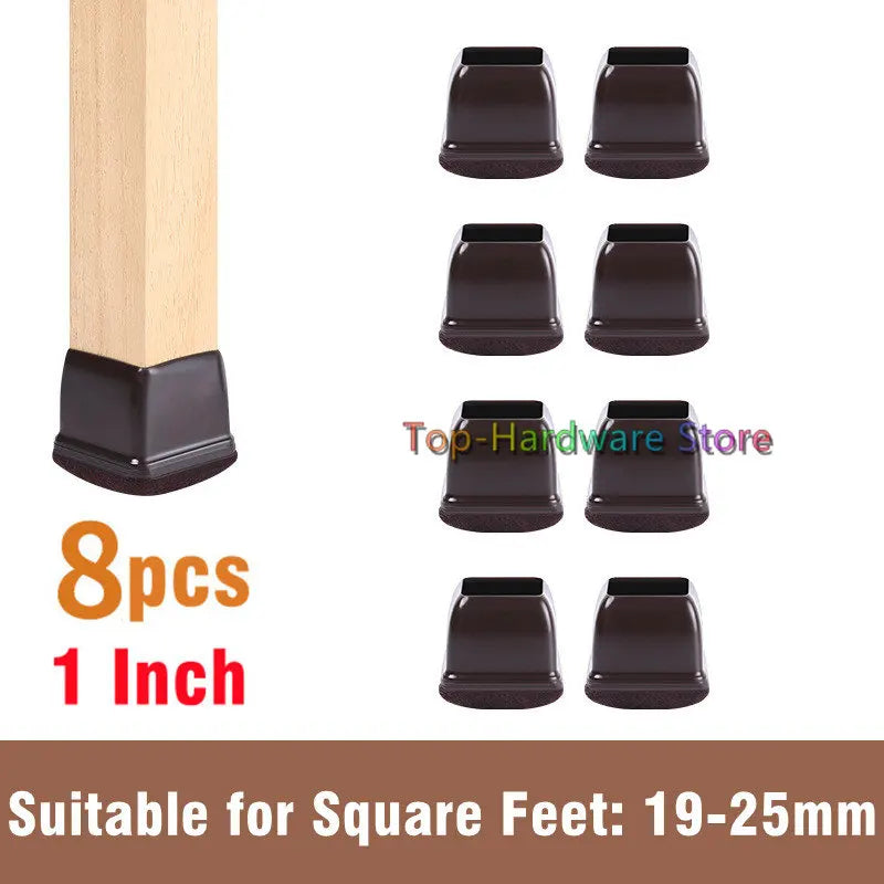 8Pcs TPE Silicone Chair Leg Floor Protectors with Felt,Chair Leg Caps,Furniture Leg Feet Protection Cover Protect Hardwood Floor