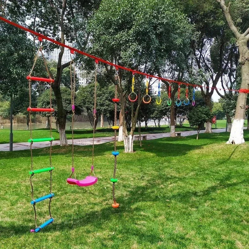 3-piece Set of Children's Outdoor Rings Gymnastics Rings Swing Rings Adjustable Rings Outdoor Rings Children's Fitness Toys