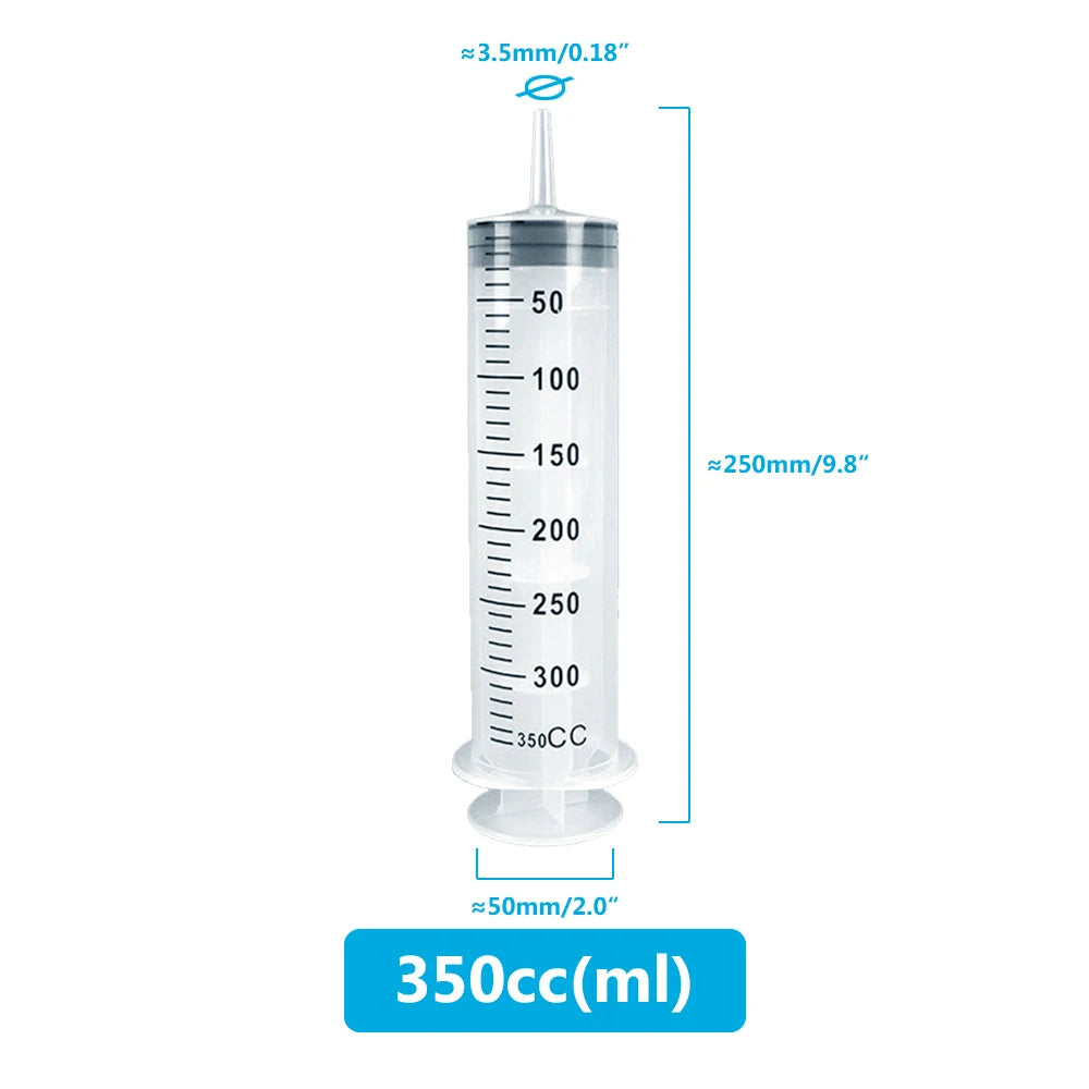 Large Capacity Syringe 50ml 100ml 150ml 200ml 250ml 350ml 550ml Plastic Injector Pump Oil Glue Fluid Reusable 100cm Hose Syringe