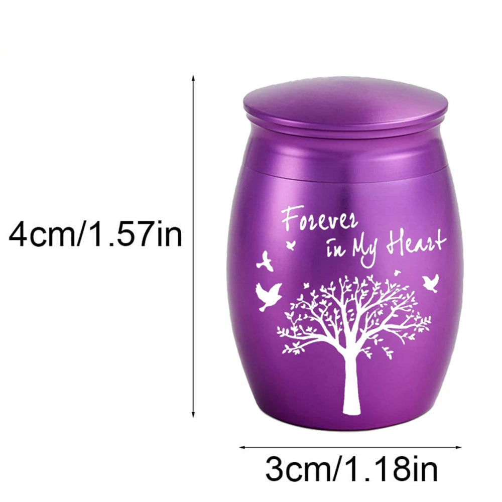 7 Colors Small Keepsake Urn for Human Ashes Tree of Life Cremation Urns Mini Urns Perfect Aluminum alloy Memorial Ashes Holder