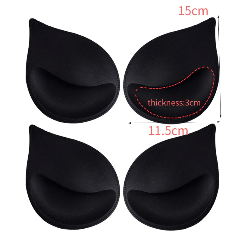 2Pair Sponge Bra Pads Swimsuit Breast Push Up Bra Padding Chest Enhancers Bra Foam Insert Chest Cup Intimates Accessories