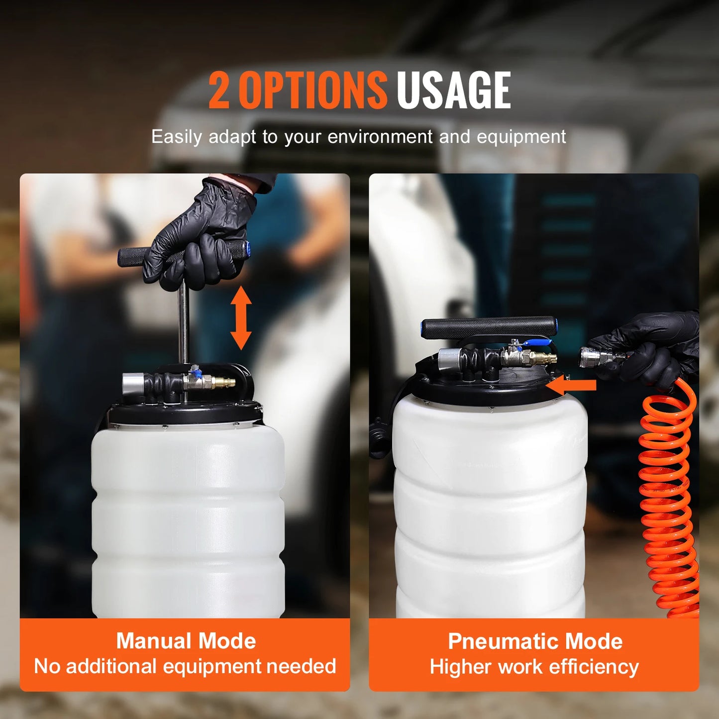 SucceBuy 6.5L/15L Pneumatic/Manual Fluid Extractor with Suction Hose Oil Change Pump for Automotive Fluids Vacuum Evacuation