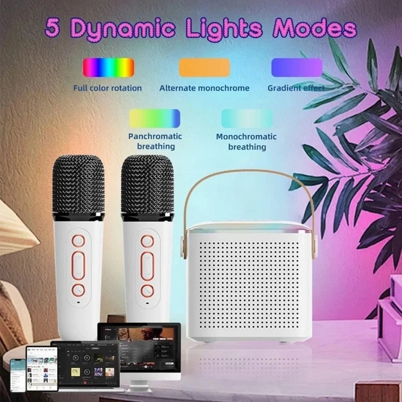 Karaoke Wireless Portable Bluetooth Speaker With Microphone Machine Mini Lamp Sound Box Music Small Caixa De Som Bocina Column