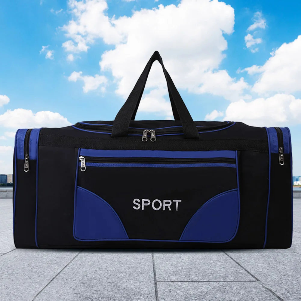 Oxford Fitness Bag Large Capacity Yoga Sports Backpack Wear-resistant Adjustable Shoulder Strap with Zipper for Outdoor Football