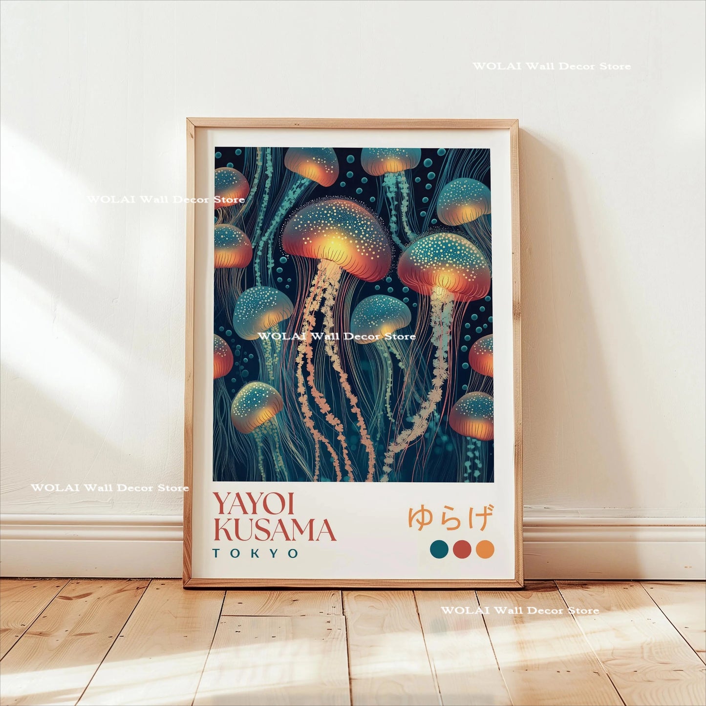 Yayoi Kusama Koi Fish Jellyfish Animal Canvas Prints Japanese Hokusai Giant Wave Wall Art Posters for Living Room Home Decor