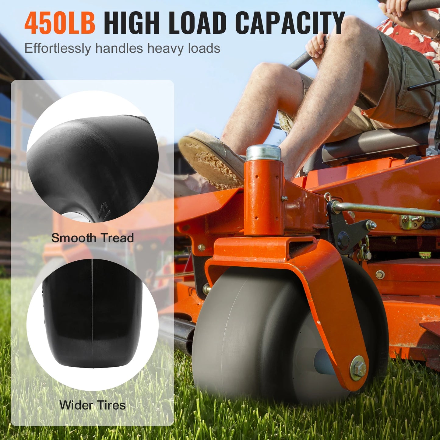 SucceBuy Lawn Mower Tires with Rim Tubeless Tractor Tires 2Pack Tire Wheel Assembly Pneumatic Tires for Riding Mower LawnTractor