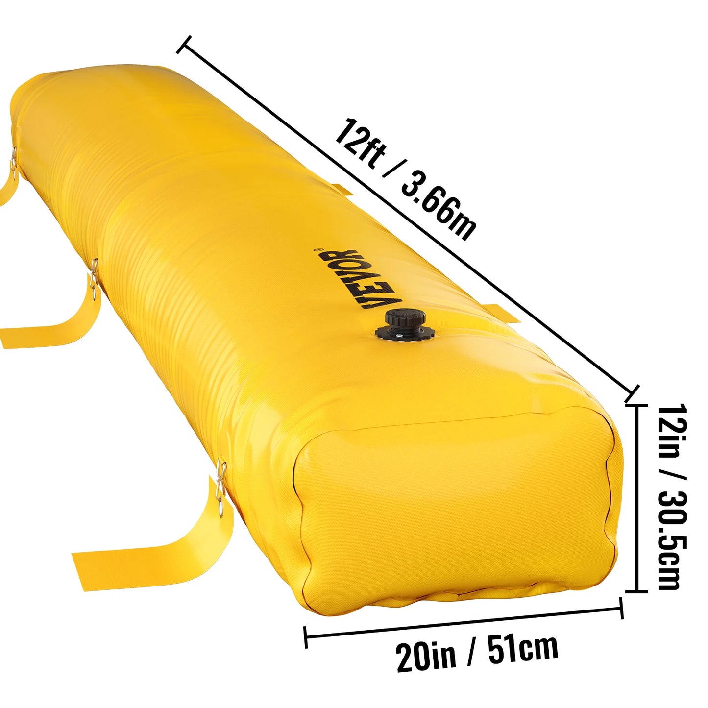 SucceBuy Flood Barrier Reusable PVCYellow Water Soft Folding Diversion Tubes Bags Lightweight Hydro Excellent Waterproof Barrier