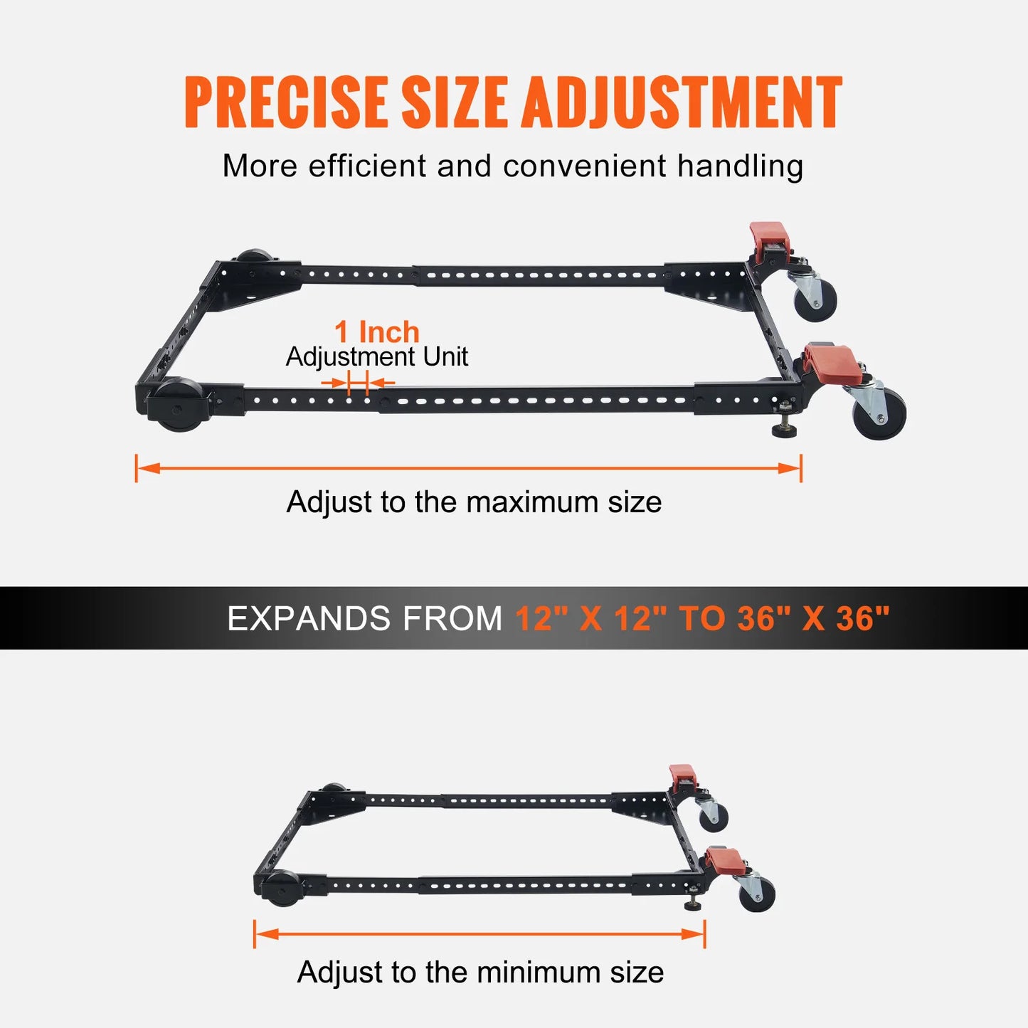 SucceBuy 500 lbs Adjustable Universal Washing Machine Stand Refrigerator Base Mount with Swivel Wheels Mobile Base for Equipment