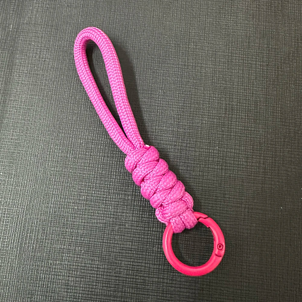 12cm Paracord Braided Woven Keychain Wrist Rope Phone case Anti-lost Rope Strap Key Ring Tactical Survival Tool Backpack Buckle
