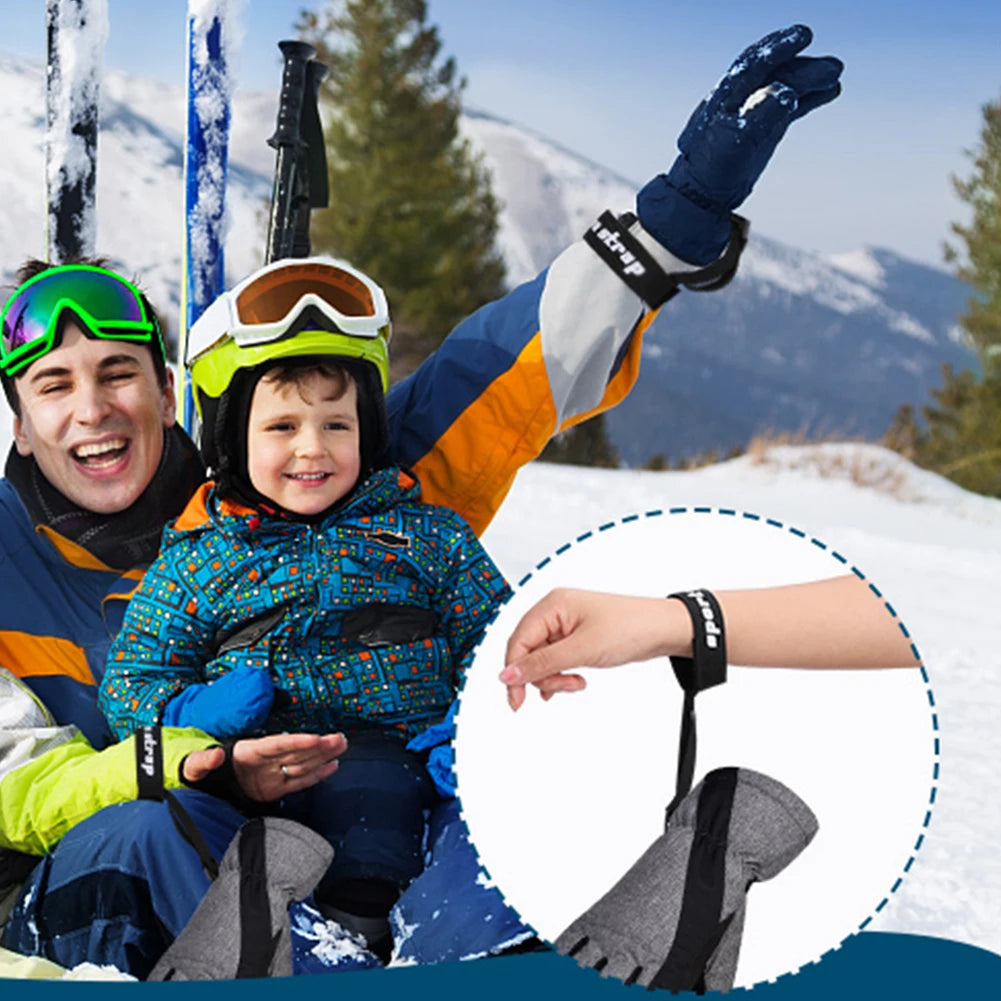 4 Pcs Glove Wrist Strap Anti-Lost Glove Safety Strap Elastic Ski Glove Leash Holder for Camping Skiing Outdoor Activities
