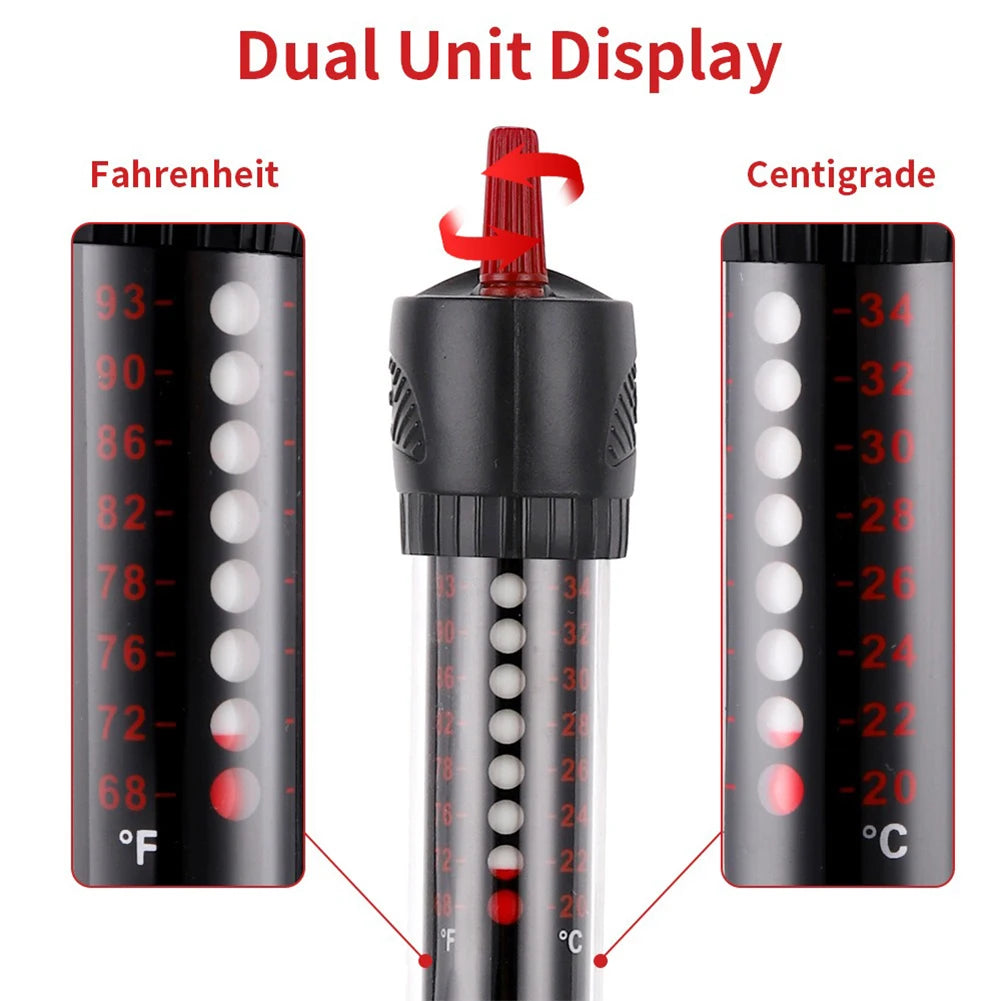 Fish Tank Thermostat 300W W/ Thermometer Adjustable Aquarium Heater Adjustable Fish Tank Heater for Freshwater & Saltwater Tank