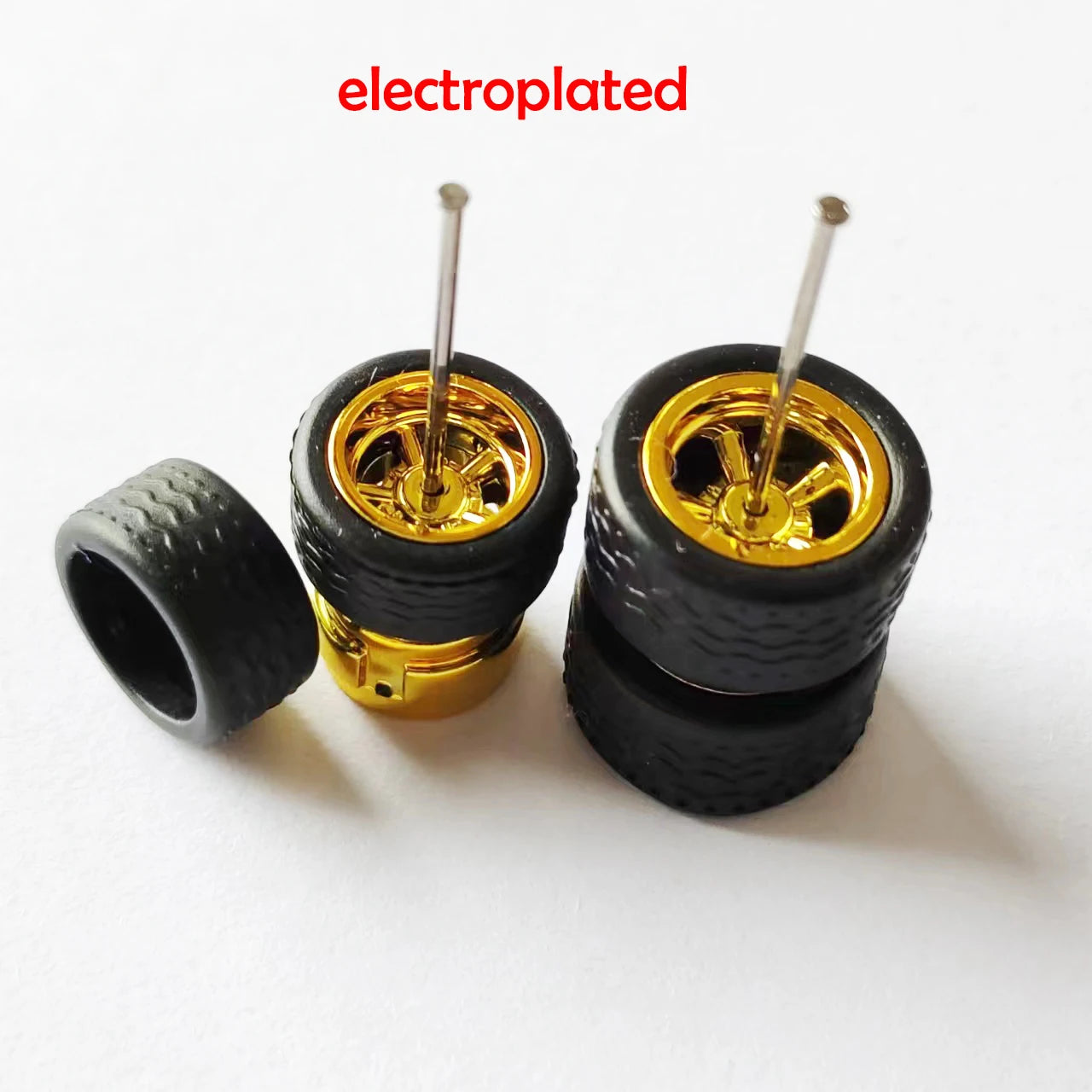 10 Sets 1/64 Staggered Wheels 11mm 13mm Drag Progressive Wheel Front Small Rear Large Rims Rubber Tires for 1:64 Model Cars HW
