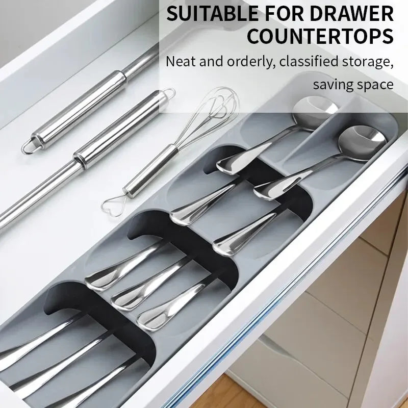 Knife Storage Box Kitchen Drawer Cutlery Storage Tray Knife Holder Organizer Knife Block Rack Storage and Drawer Organizer