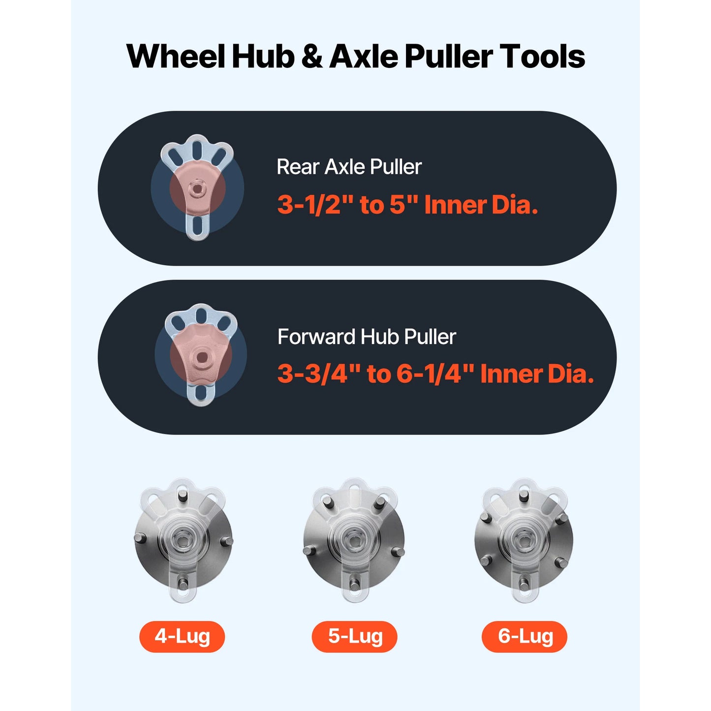 SucceBuy 9-Way Slide Hammer Puller Set Front Wheel Hub Bearing Remover Axle Bearing Puller Tool Kit and Slide Hammer Remover Set