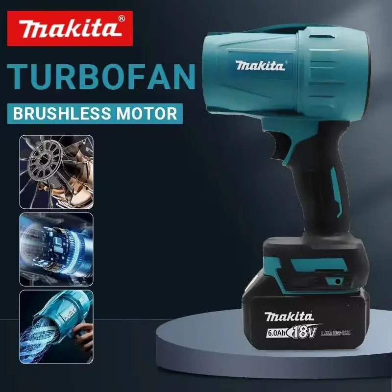 Makita 18V Rechargeable Turbo Blower Hand‑held Air Blower for Vehicle Drying Dust Clearing Outdoor Working Power Tool