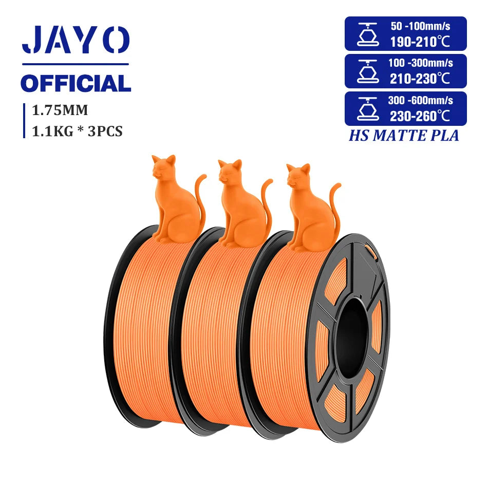JAYO PLA Classic 1.75mm 3D Filament High Speed Matte PLA Filament For FDM 3D Printers 600mm/s High Speed Printing Materials
