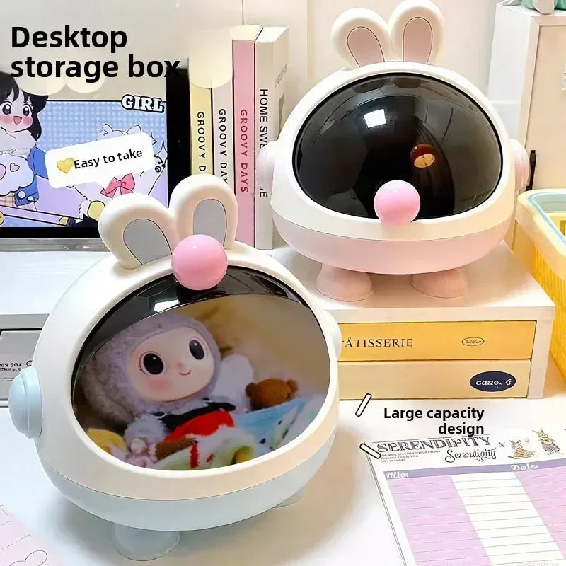 1/2pcs Doll Bed Baby Bunny Storage Box with Mat for Labubu Space Module Doll Sleep Cradle Cart Dolls Bed Furniture Accessories