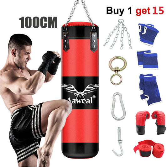 Punch Bag Boxing Set 100cm Heavy MMA Punching Kicking Home Gym Exercise Bag AU