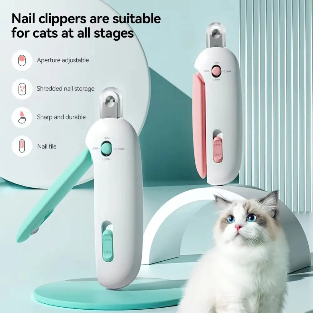Professional Pet Nail Clippers, Safe and Comfortable Cat and Dog Nail Clippers with Adjustable Holes, Pet Nail Trimmer, Pet Grooming Tool, Pet Care