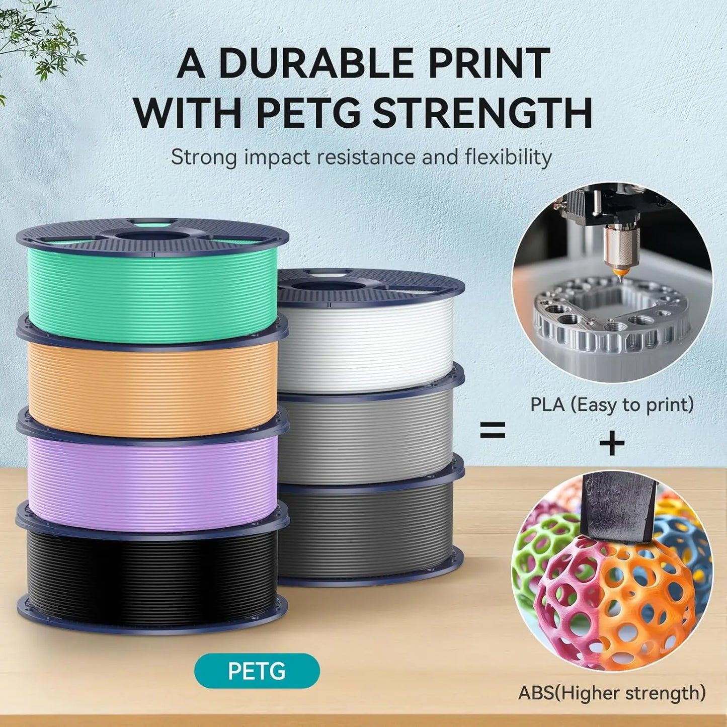 SUNLU PETG 3D Printer Filament 1.75mm High transparency White Color Tolerance+/-0.02mm for DIY gift printing fast shipping