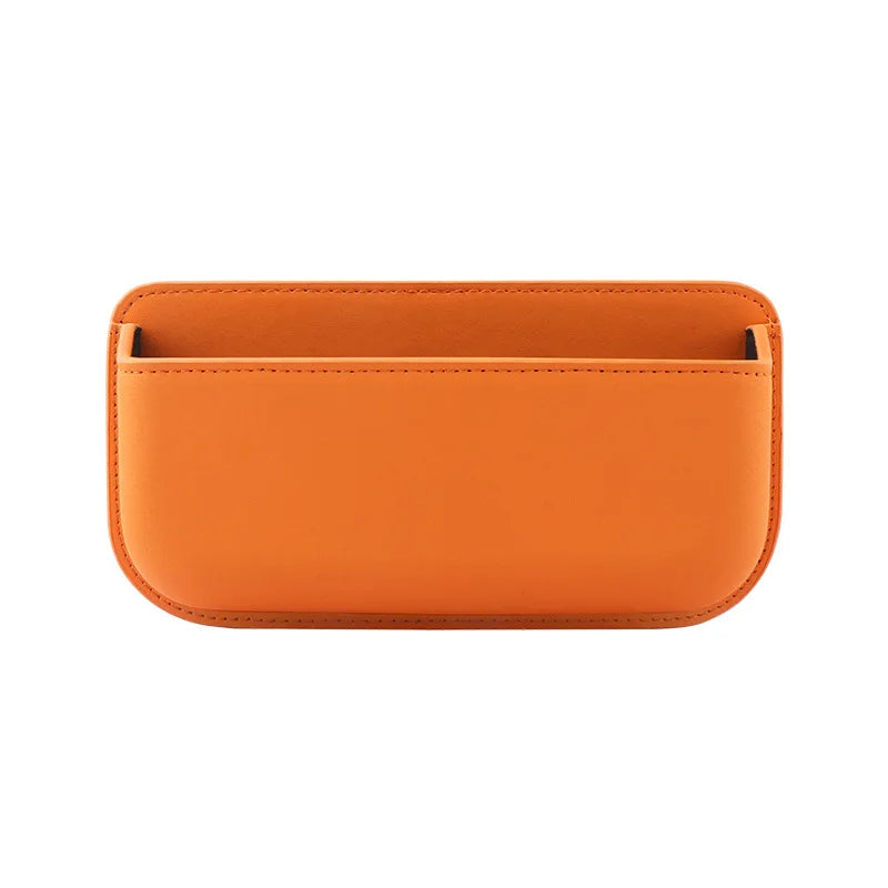 Car Side Storage Box PU Leather Car Side Pocket Organizer Self-Adhesive Car Seat Gap Organizer Automotive Sunglass Holder