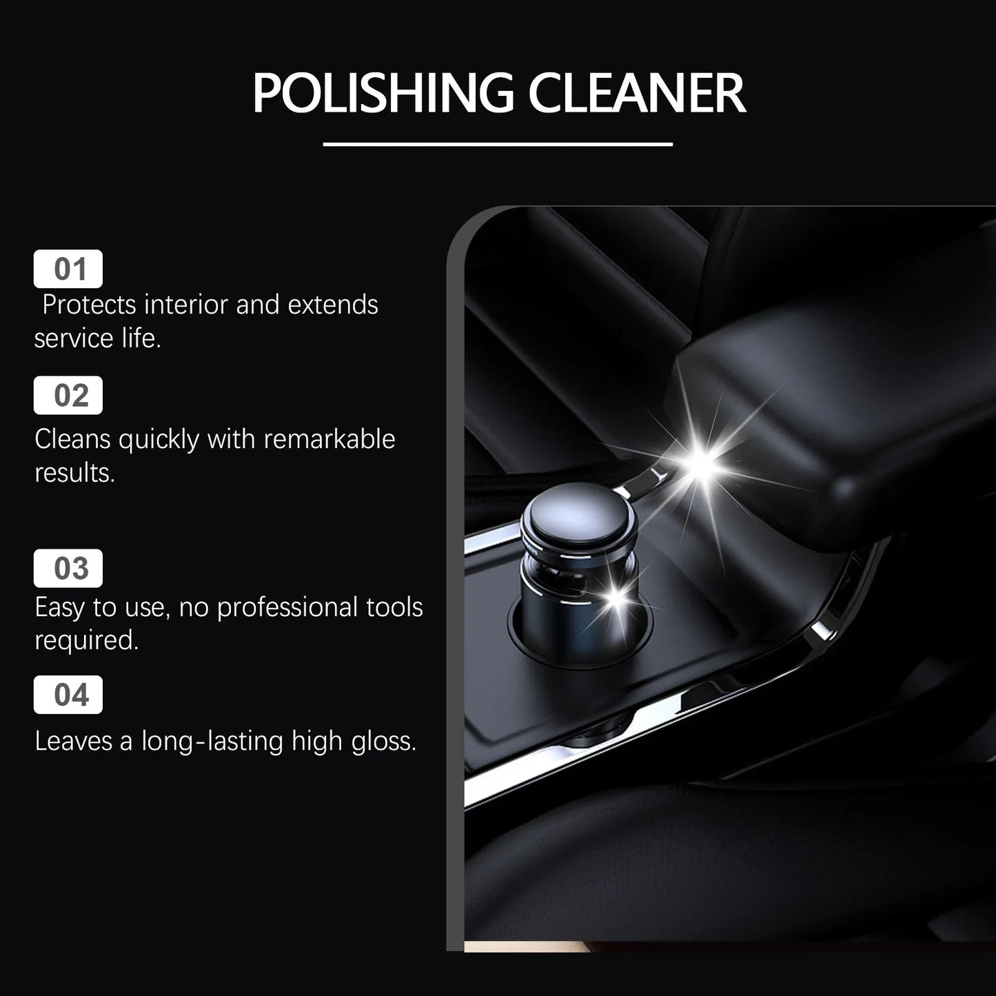 Car Interior Polishing Agent Versatile Interior Cleaning Stubborn Dirt Stain Grease Dust Polish Leather High Gloss Polish Agent