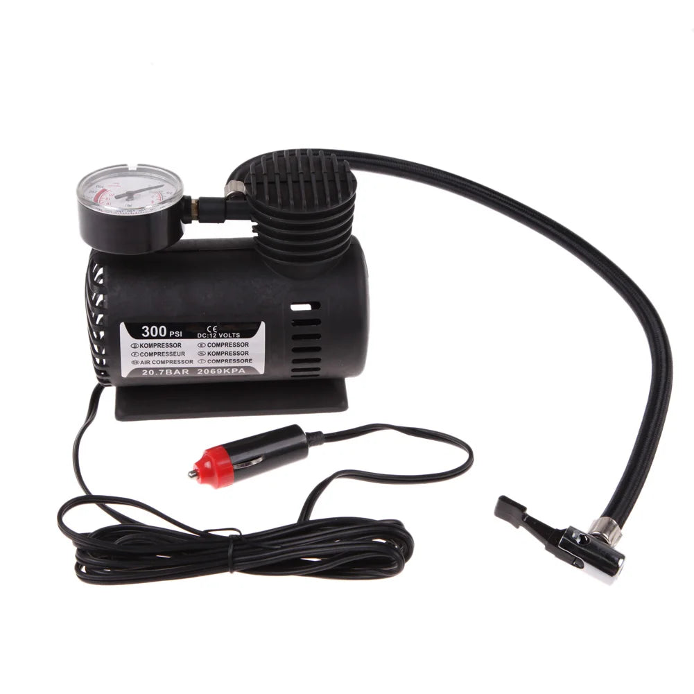 12V Smart Tire Pump with Pressure Gauge Car Electric Tire Inflator Auto Tire Infaltor Pump for Moto Bike Car Tyre