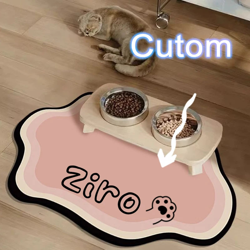  Custom Pet Feeding Mat Cute Shape Dog Diatom Mud Floor Mat Non-Slip Waterproof Home Decoration Dog Feeding Pad