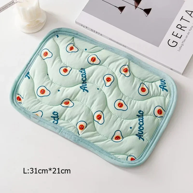 Hamster Kennel Mat Small Pet Cooler Mat Summer Ice Silk Cool Feeling Pet Mat Guinea Pig Chinchilla Rabbit Small Pet Cooling Mat