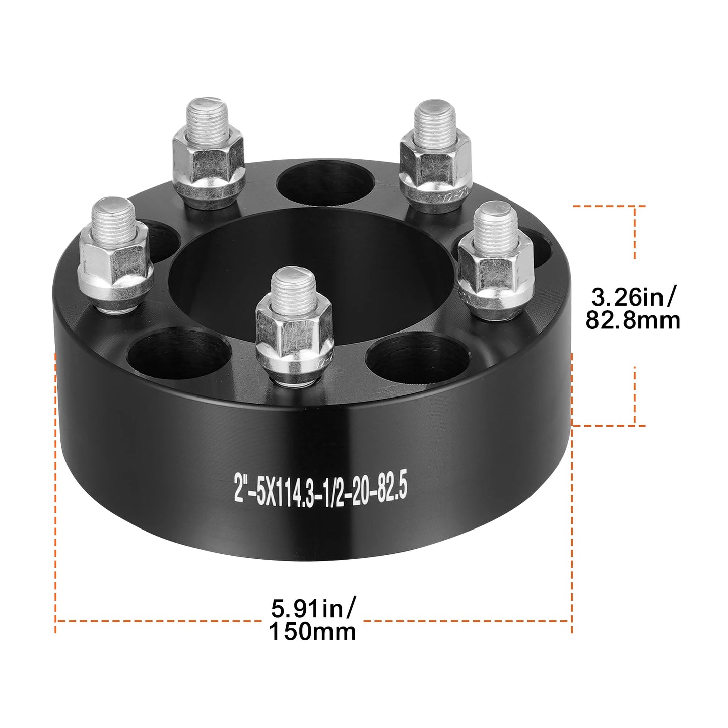 SucceBuy Wheel Spacers 8"x6.5" Wheel Adapters 8 Lug Forged Spacer 9/16"-18 Studs Spacers Dodge Ram 2500 Ram 3500 Ford F250 F350