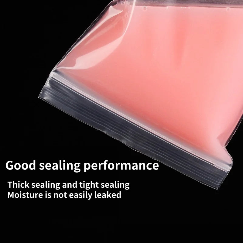 200/100PCS Transparent Zip Bags Food Jewelry Vacuum Storage Bag Plastic Thicken Reclosable Poly Bag Kitchen Organization 2030