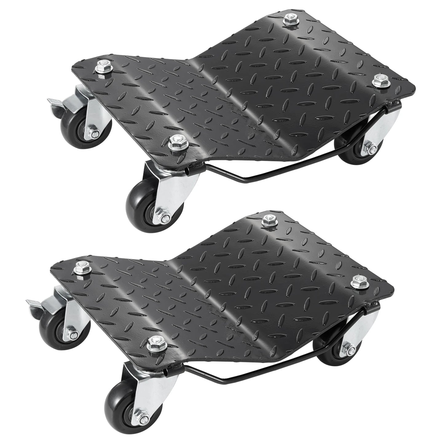 SucceBuy Car Tire Wheel Trolley Dollies 2/4PCS 1500lb Weight Capacity Vehicle Skate Moving Tire with 4Casters Auto Repair Mover