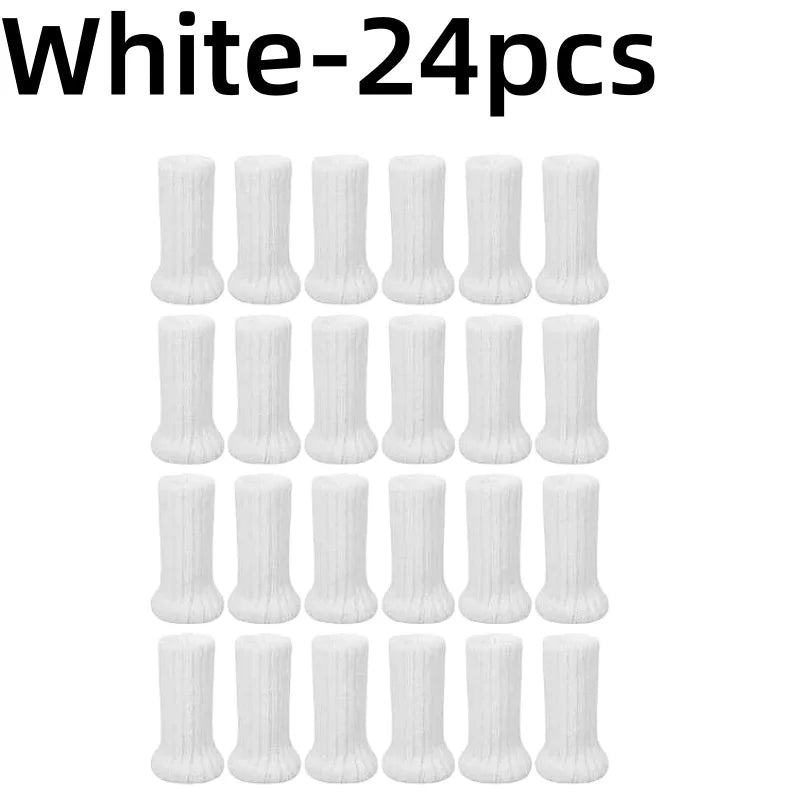 24PCS Floor Protector Chair Leg Sock Cute Anti-Noise Elastic Table Foot Cover Knitting Non-Slip Protective Case