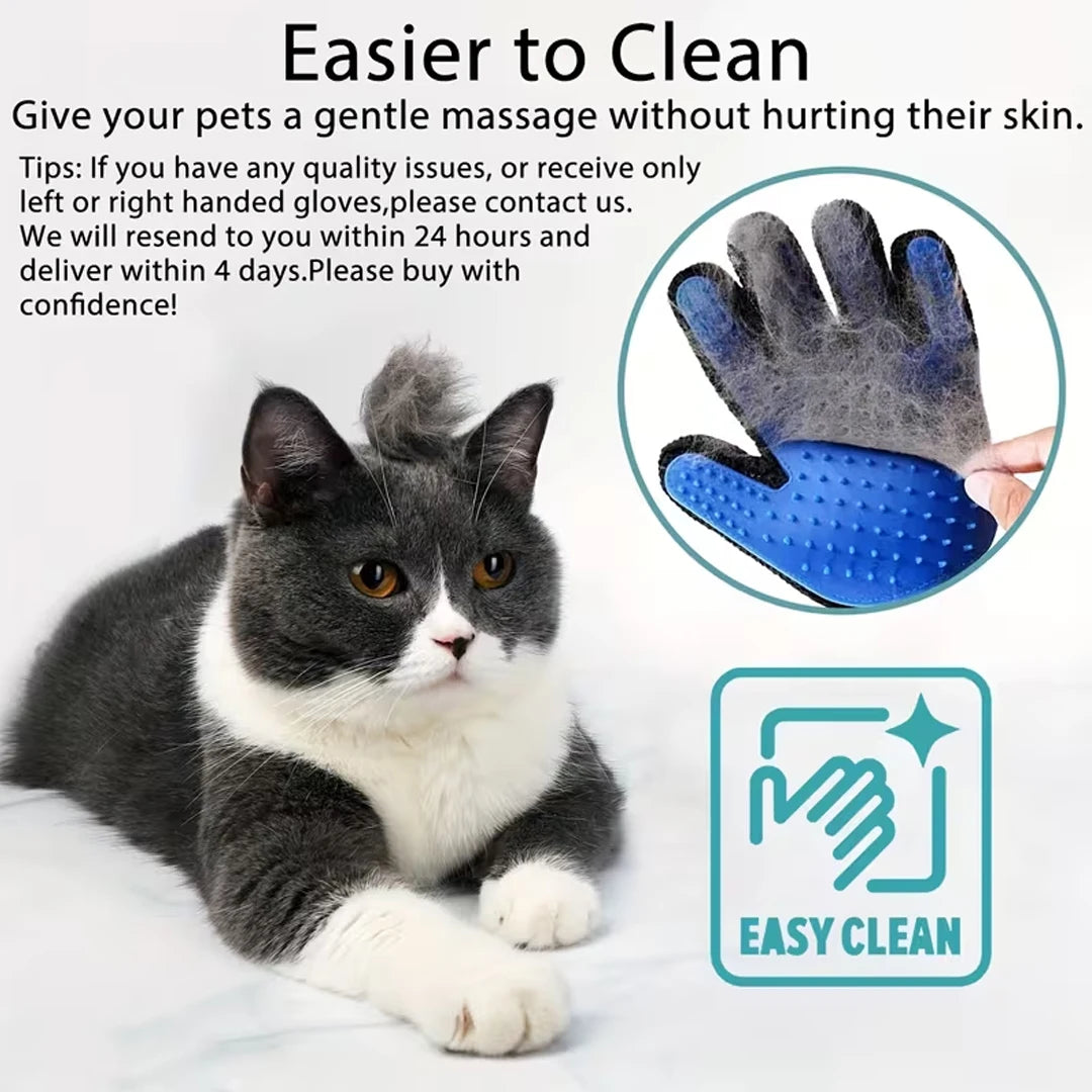 Silicone Pet Grooming Gloves Cats Hair Brush and Comb Gloves to Bathe Dogs Cleaning Hair Removal for Dog Animal Use Supplies