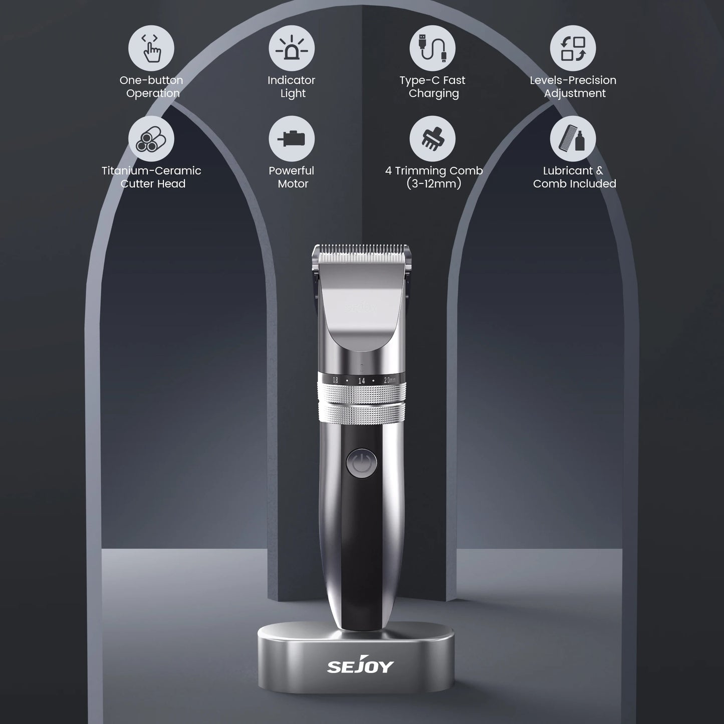 Sejoy Professional Hair Trimmer for Men Electric Beard Trimmer LED Hair Clipper Hair Cutter Machine Haircut Grooming Kit