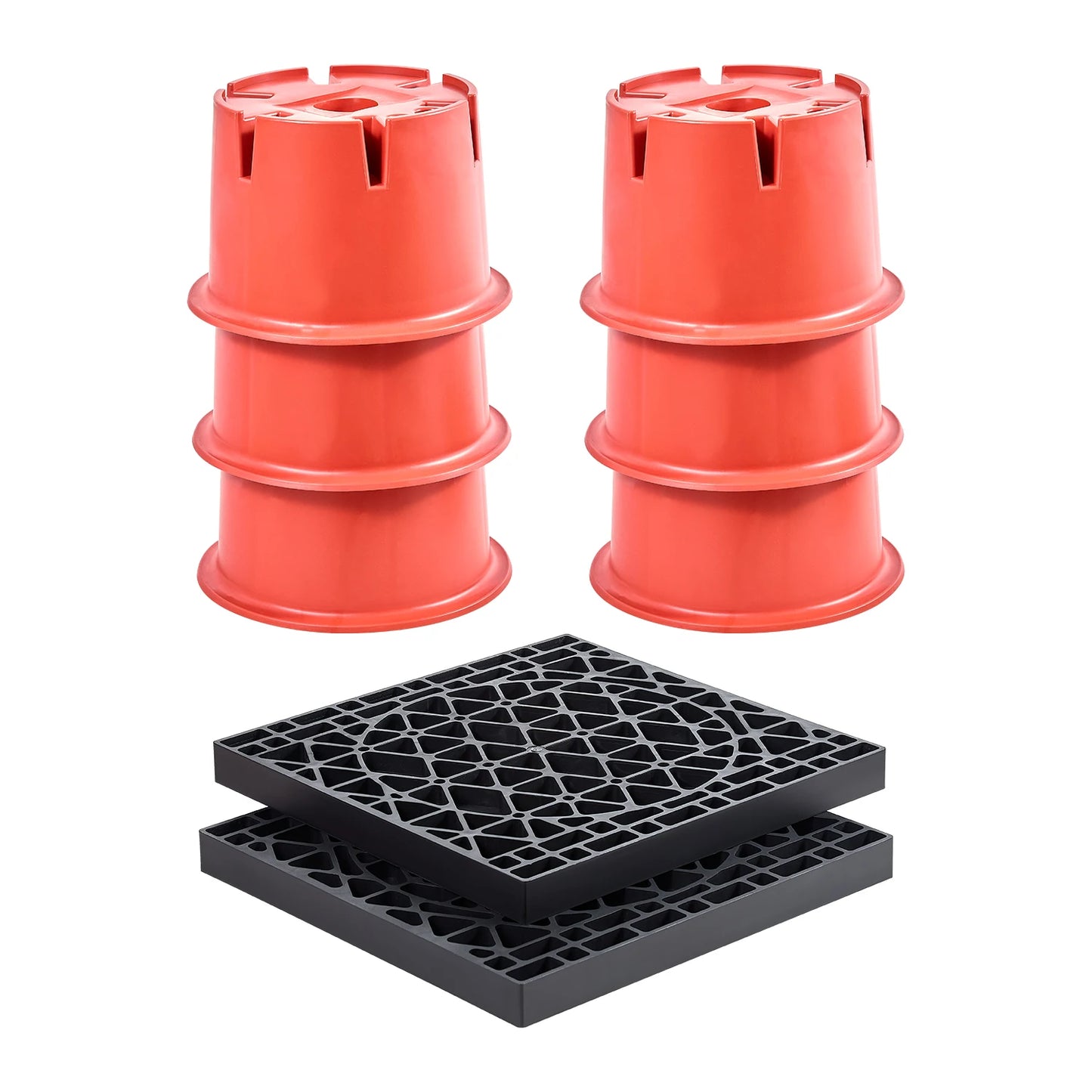 SucceBuy Trailer Jack Block 8Pcs Heavy Duty Camper Leveler Kit Camper Accessories for Travel,5th Wheels Class A/C Motorhome
