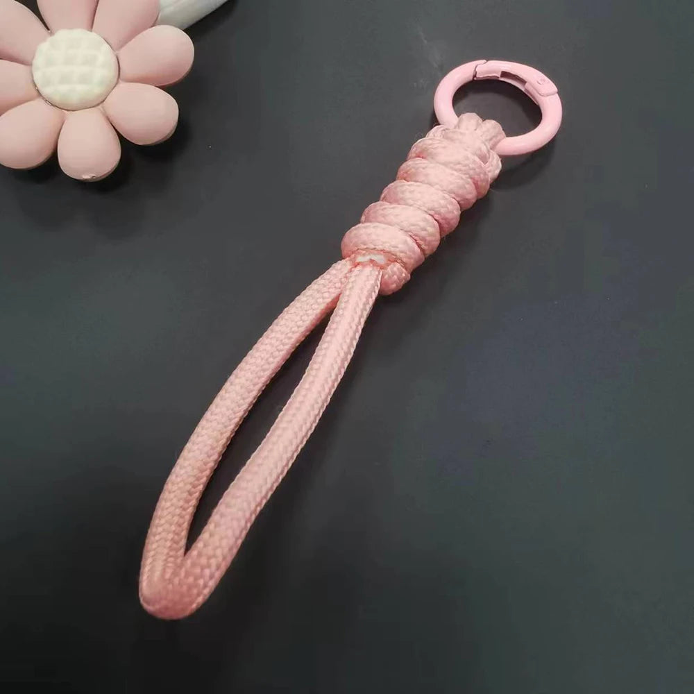 12cm Paracord Braided Woven Keychain Wrist Rope Phone case Anti-lost Rope Strap Key Ring Tactical Survival Tool Backpack Buckle