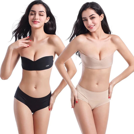 Invisible Push Up Bra Women Backless Strapless Seamless Bra Self Adhesive Silicone Reusable Sticky Breast Lift Up Bras Underwear