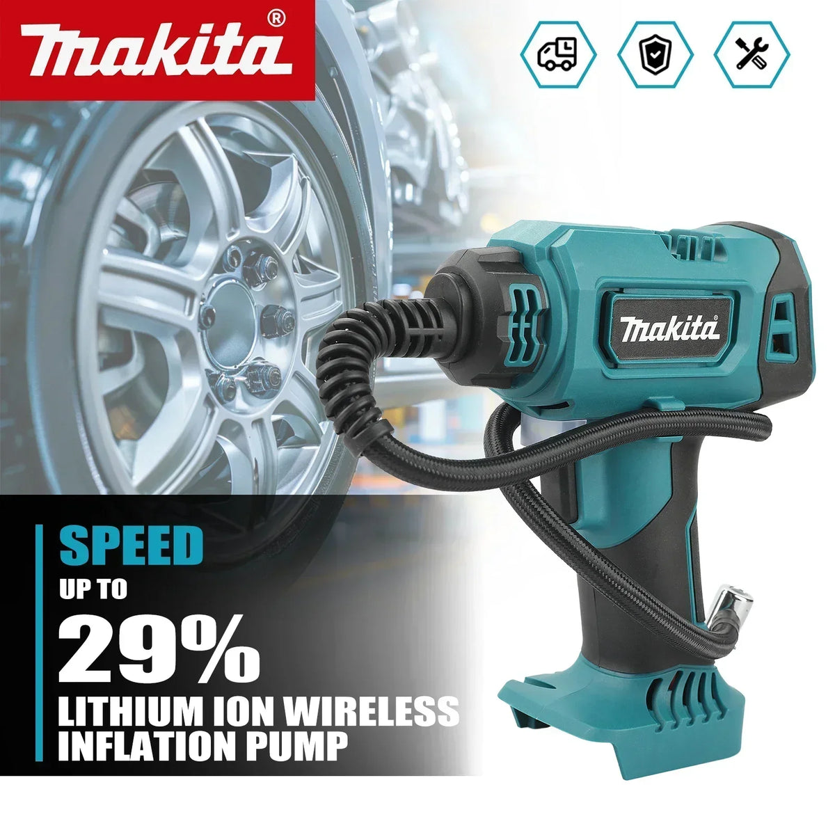NEW 2026 Makita DYS60 Automatic Air Pump,Cordless Tire Inflator,Lightweight Compressor,Makita 18V Battery Compatible