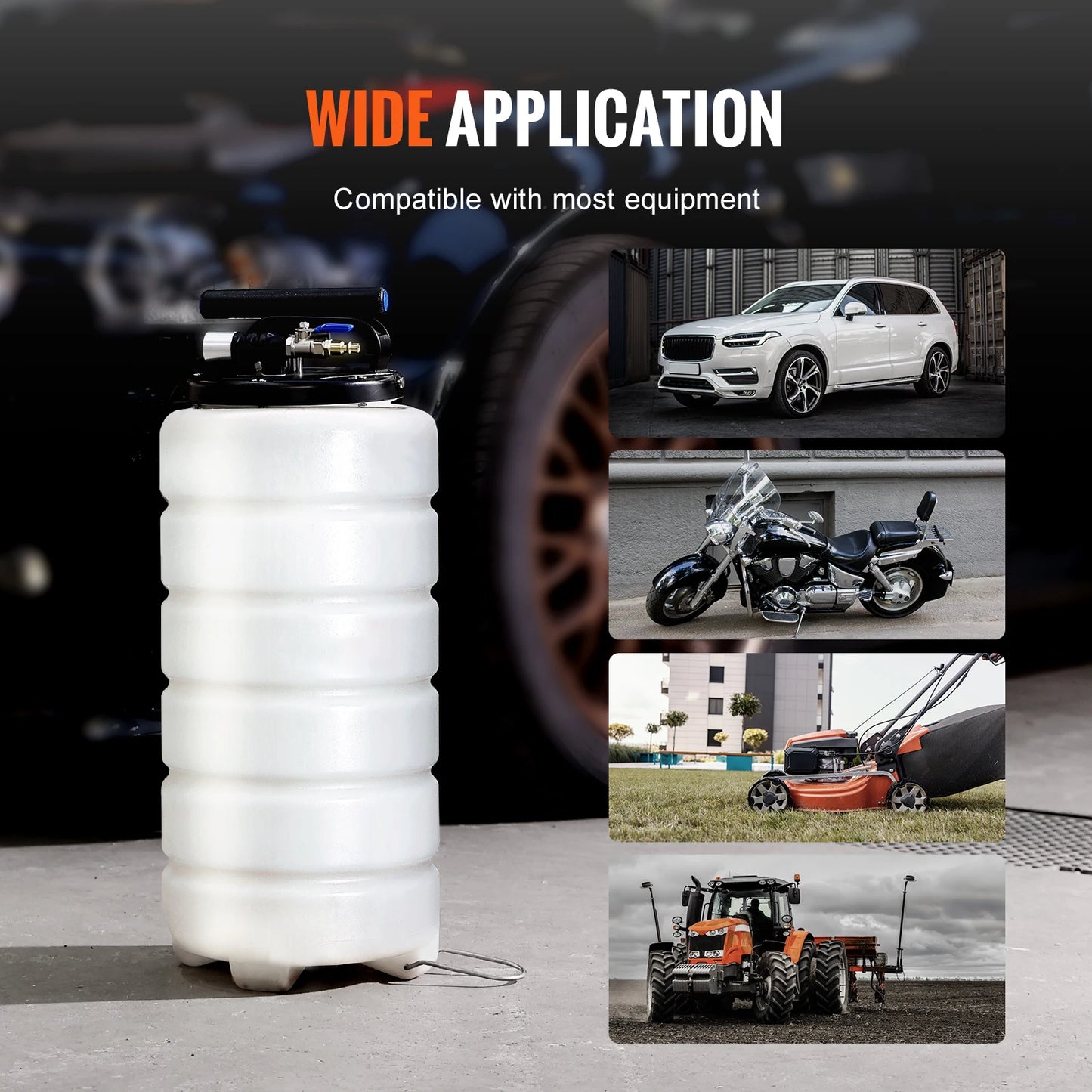 SucceBuy 6.5L/15L Pneumatic/Manual Fluid Extractor with Suction Hose Oil Change Pump for Automotive Fluids Vacuum Evacuation
