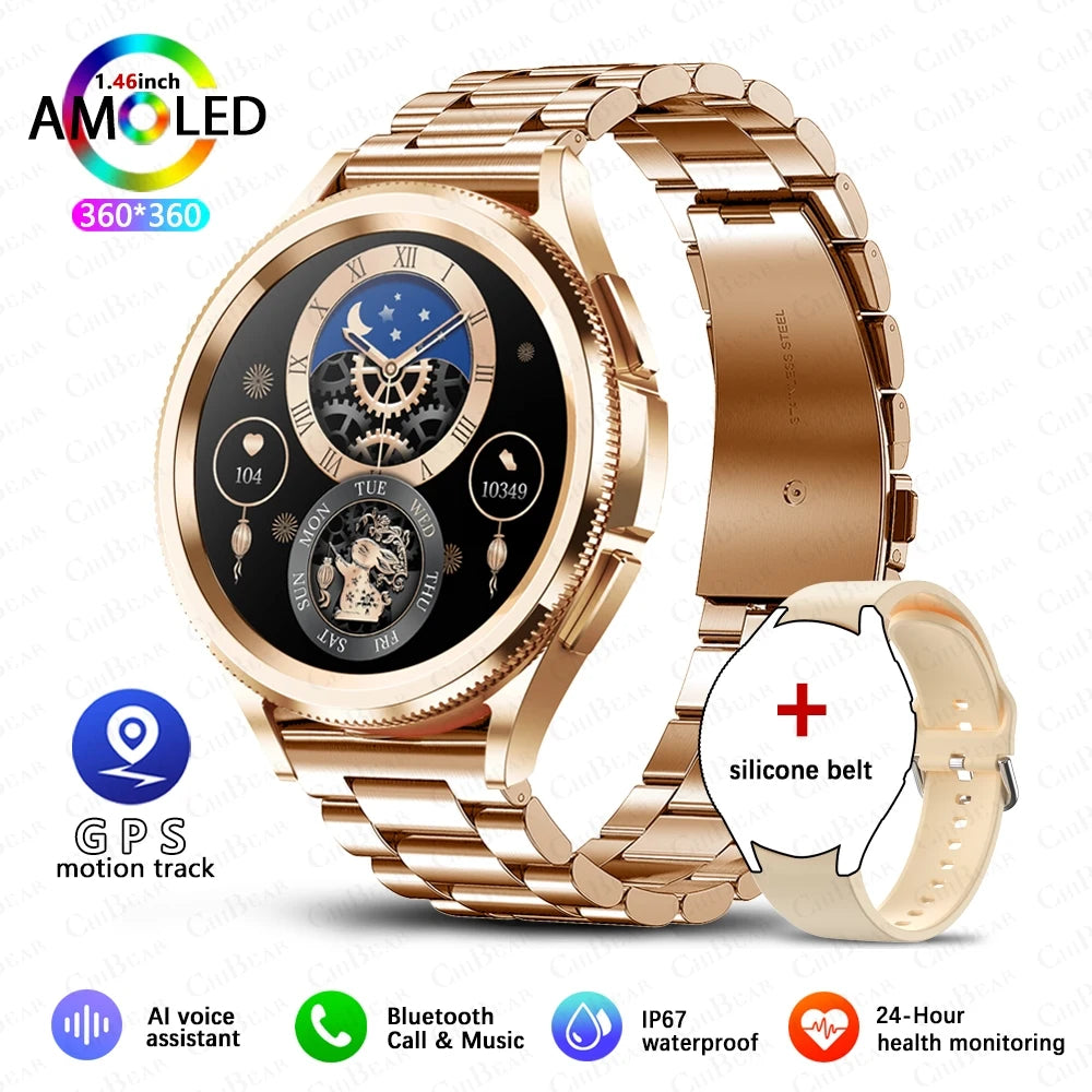 2025 New Smart Watch 6 Men's Outdoor Sports 100+ Sport Modes IP68 Waterproof Watch AMOELD HD Screen Smartwatch Android IOS